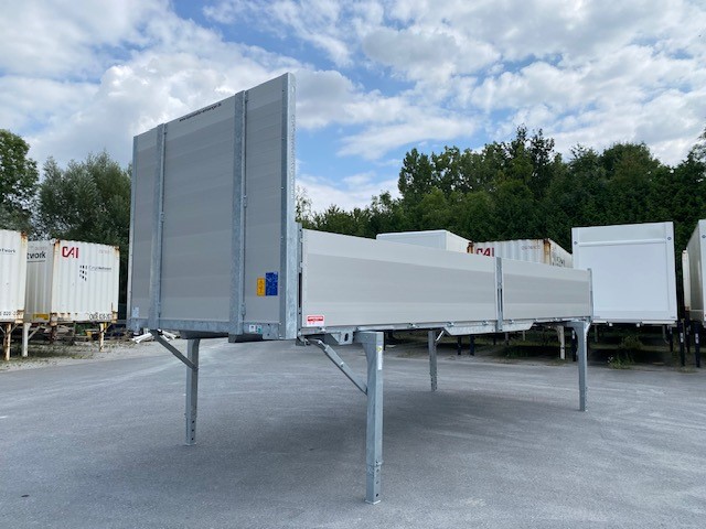 Wechelpritsche, Baustoffausführung | BDF-System, 7.450 mm lang, mit Heckklappe