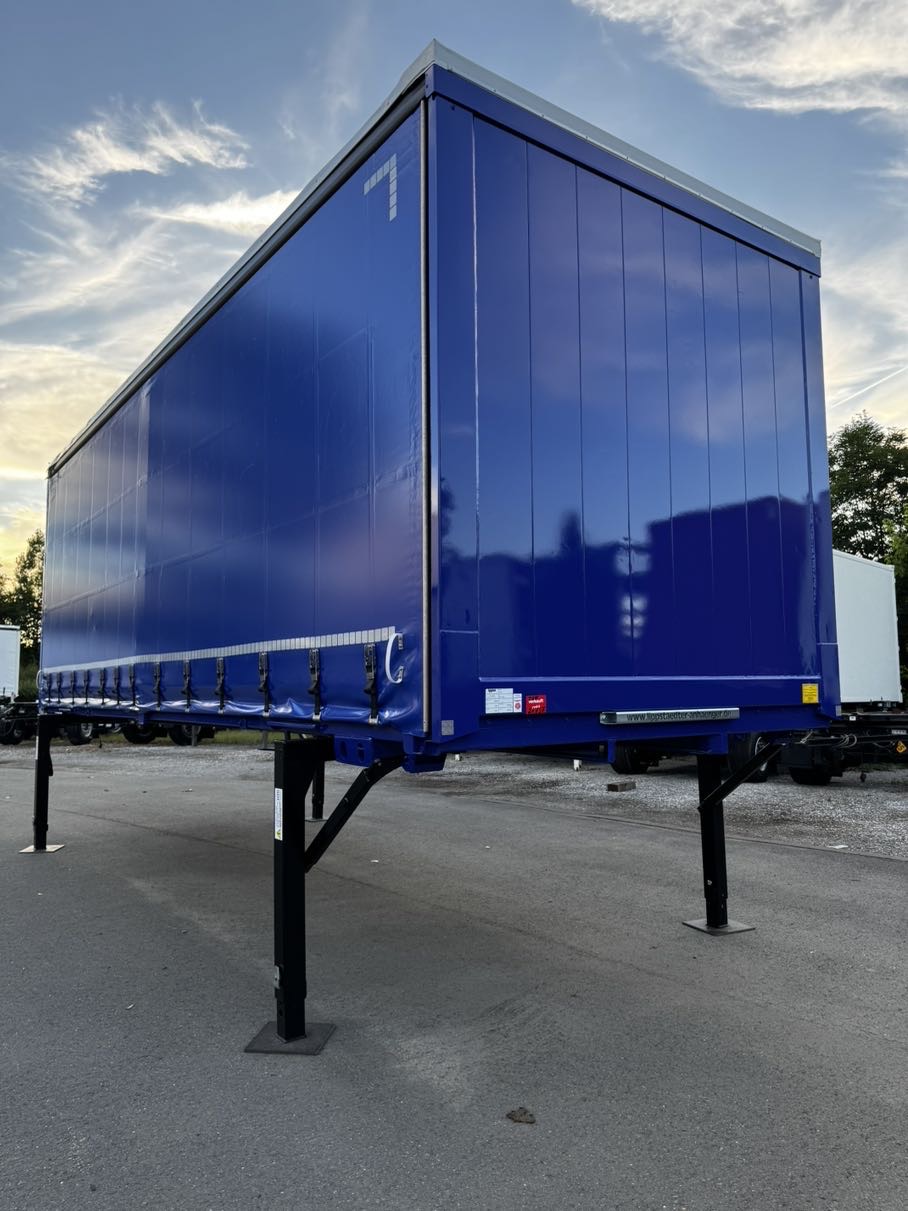 Caisse mobile, bâche coulissante | BDF-System, 7.450 mm lang, LACK + PLANE NEU in blau!