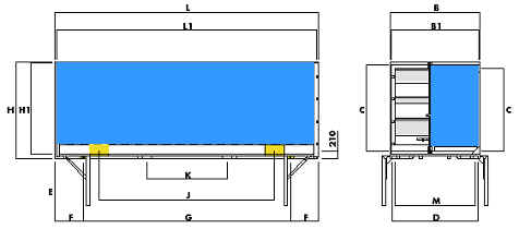 #16989 - Bild: 1 | Caja movil de acero | BDF-System 7.450 mm lang, Halbjumbo