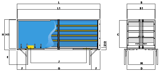 #20959 - Bild: 1 | Platforma z wymiennym nadwoziem, przesuwana plandeka | Wechselpritsche mit Schiebeplane, BDF-System 7.450 mm lang.