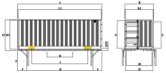 #17456 - Bild: 1 | Wechselkoffer, Stahl gesickt | BDF-System 7.450 mm lang,